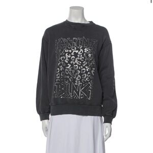 ANINE BING RAMONA PAW CHARCOAL SWEATSHIRT EXCELLENT USED CONDITION